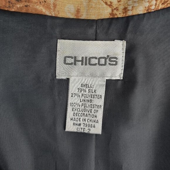 Chico's Silk Blend Animal Print Blazer Large - Picture 2 of 15